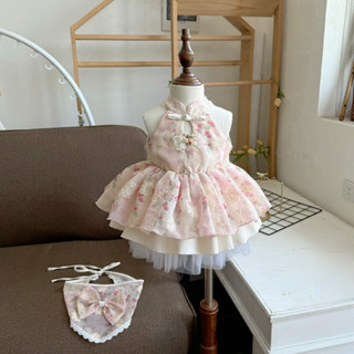  Đầm Cổ Tàu Đính Nơ Phía Sau Kèm Cài Cho Bé Gái Đi Chơi Đi Tiệc Thôi Nôi Đầy Tháng 