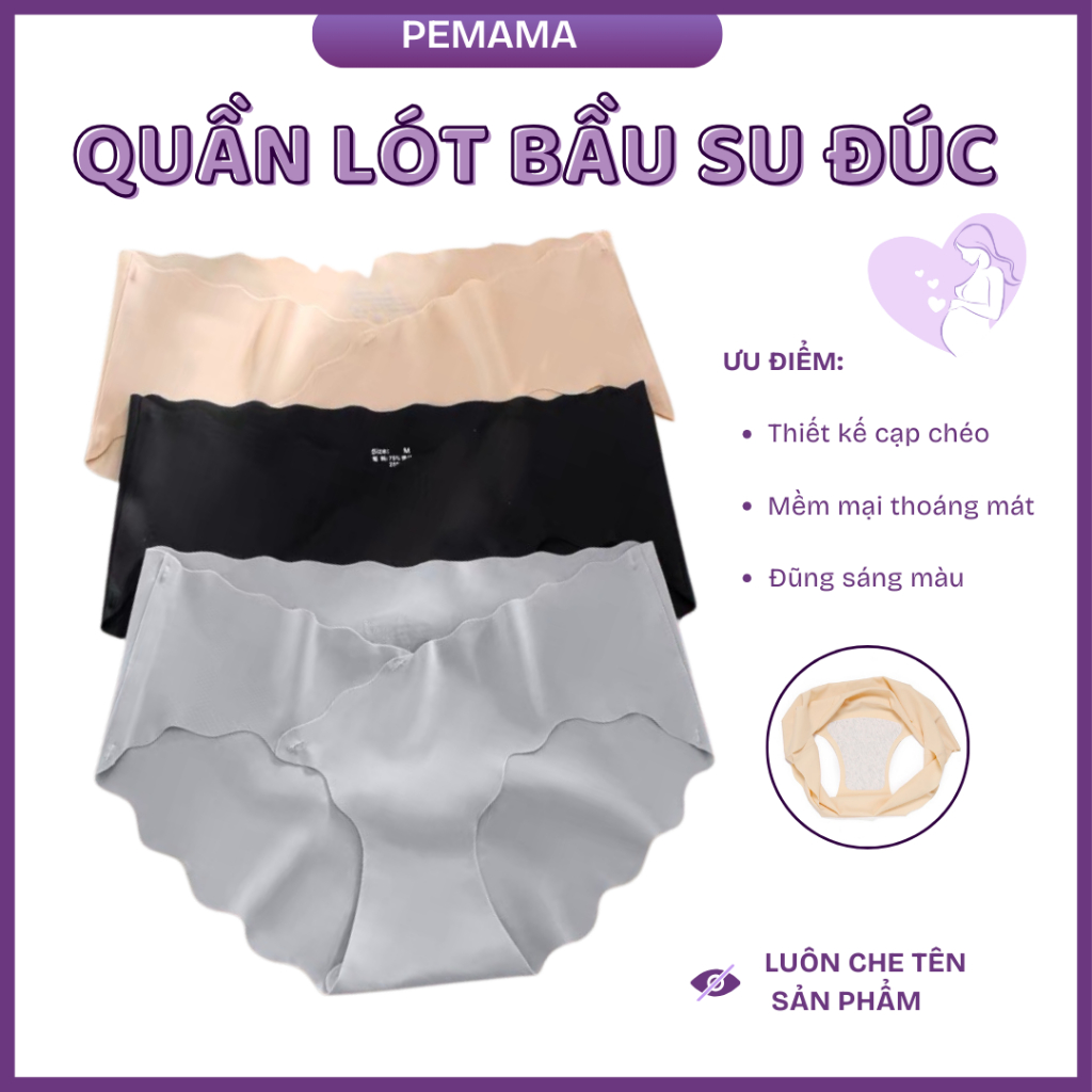 Quần Lót Bầu Cạp Chéo Chữ V, Quần Lót Sau Sinh Đũng Kháng Khuẩn, Chất Liệu Su Đúc Dành Cho Mẹ Bầu 2103