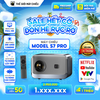   S7 PRO  Máy chiếu Mini xem phim Hỗ trợ Full HD Hệ điều hành Android 12 Lấy nét thông minh 