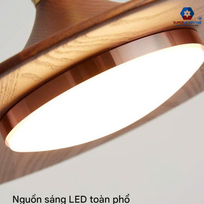 Đèn treo bàn ăn trang trí phòng khách phòng ngủ vân gỗ đèn đường kính 25cm và 35 cm led 3 chế độ
