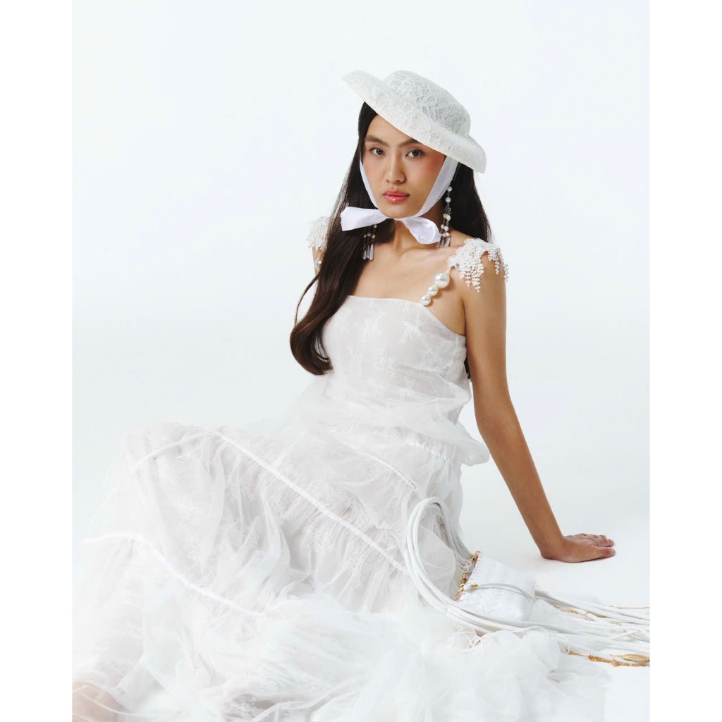 ONONMADE Đầm Dài Hai Dây Voan Lưới Mềm Céna Dress