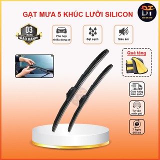 Gạt mưa 5 Khúc ô tô Gạt mưa ô tô lưỡi silicon cao cấp gạt sạch gạt êm không gây ồn đầy đủ kích thước phù hợp mọi loại xe