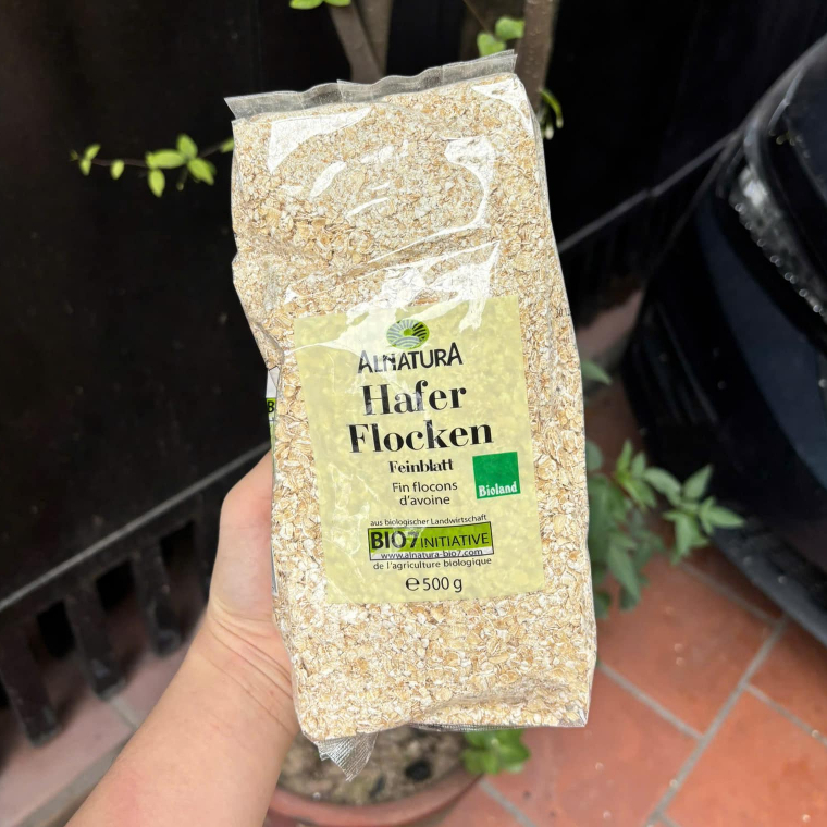 TÚI 500GR - Yến Mạch Đức Hafer Flocken Nguyên Hạt Cán Dẹt