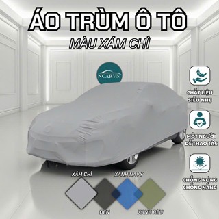 Áo trùm ô tô, thiết kế nhỏ gọn, thẩm mỹ, ôm sát thân xe, thương hiệu Ncarvn - MÀU XÁM