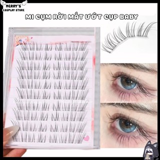  Hộp 10 Cặp Mi Giả Cụm Rời Mỏng Uốn Cong Tự Nhiên Phong Cách Xiên Bay Nhẹ 