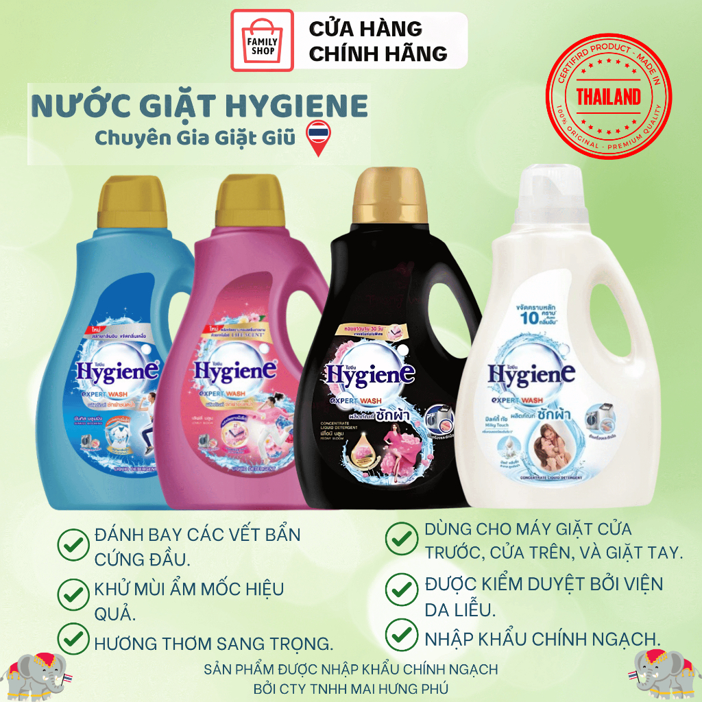 1 CAN HYGIENE NƯỚC GIẶT NỘI ĐỊA THÁI CAO CẤP GIẶT SẠCH THƠM LÂU 2800ML