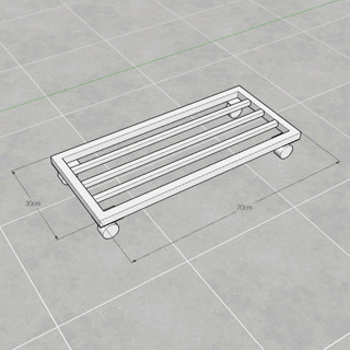  Kệ để chậu cây bánh xe Dài 70cm Rộng 30cm 3 nan thép 20mm - Đế lót chậu cây đa năng 