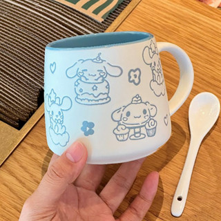 ☕ Cốc Gốm Cinnamoroll Dễ Thương 330ml – Kèm Thìa, Cốc Cà Phê Xinh Xắn, Quà Tặng Bạn Bè🎁