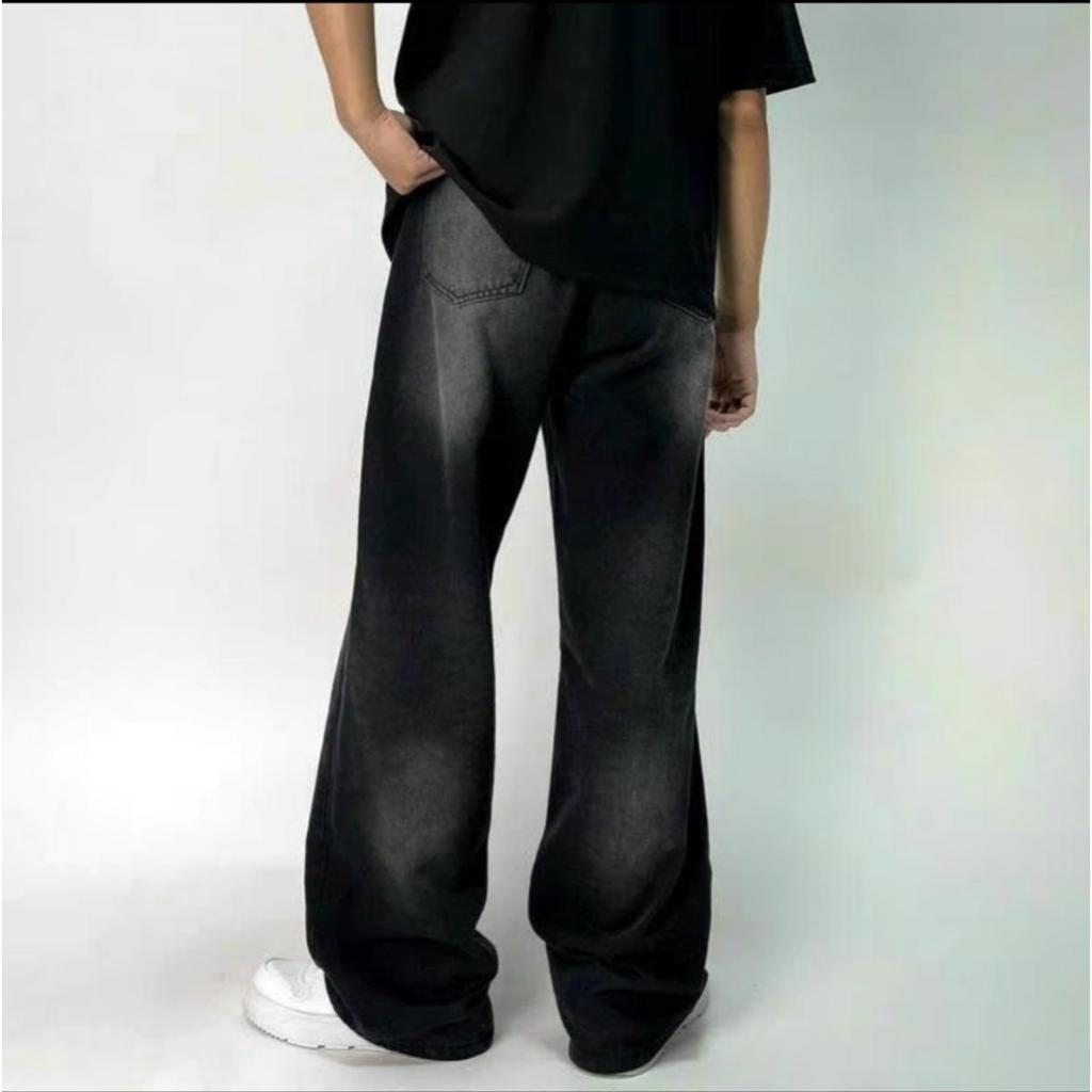 Quần jean nam ống xuông màu vintage xám bụi trơn was trắng thời trang | BigBuy360 - bigbuy360.vn