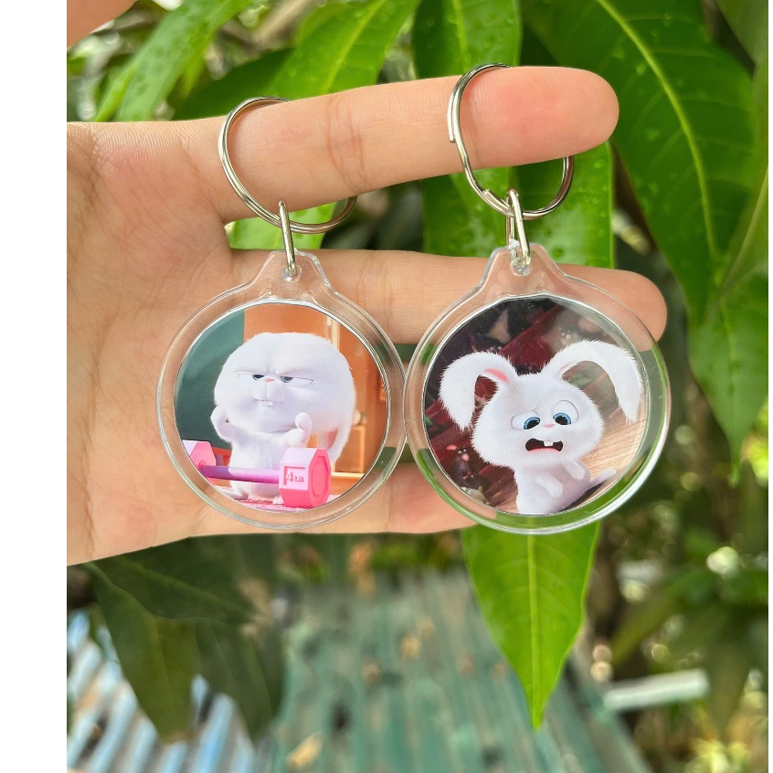 Móc khóa hình Thỏ trắng Snowball siêu cấp đáng yêu