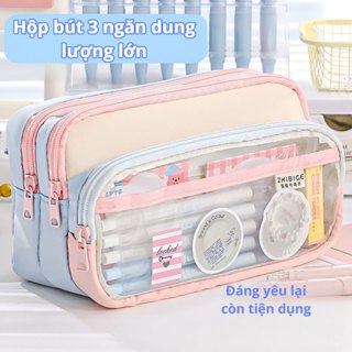 【Hàng tồn kho】Túi Bút Đa Sắc Dung Tích Lớn-Thiết kế bậc thang trong suốt - Siêu dung tích - Đồ dùng học tập