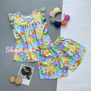 Bộ lanh mặc nhà, đồ bộ tole nữ SHOP5SAO quần đùi áo cánh tiên (48-80kg)