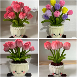  Chậu hoa tulip kẽm nhung xinh xinh !!! Lưu ý: Hàng đặt 9 ngày  