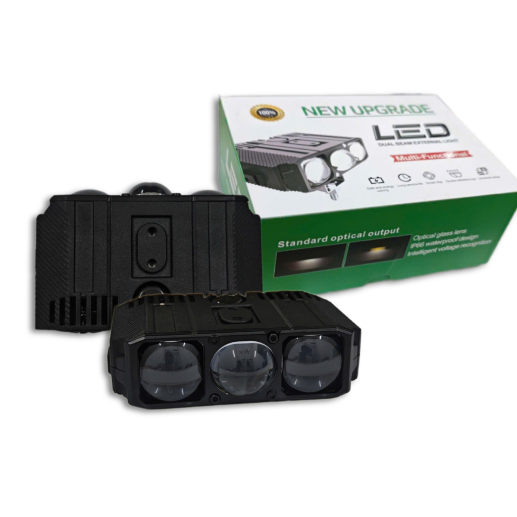 Đèn Bi Led 3 Mắt Aozoom EX3. Trợ Sáng Dẹt 3 mắt E06L
