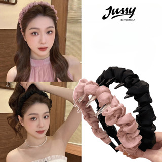 Băng Đô Cài Tóc 2In1 Phối Lưới Xếp Ly Phồng Xinh Xắn JBD09 Jussy Official Bờm Tóc Size To 13cm Loại Dẻo Bền Màu Vintage