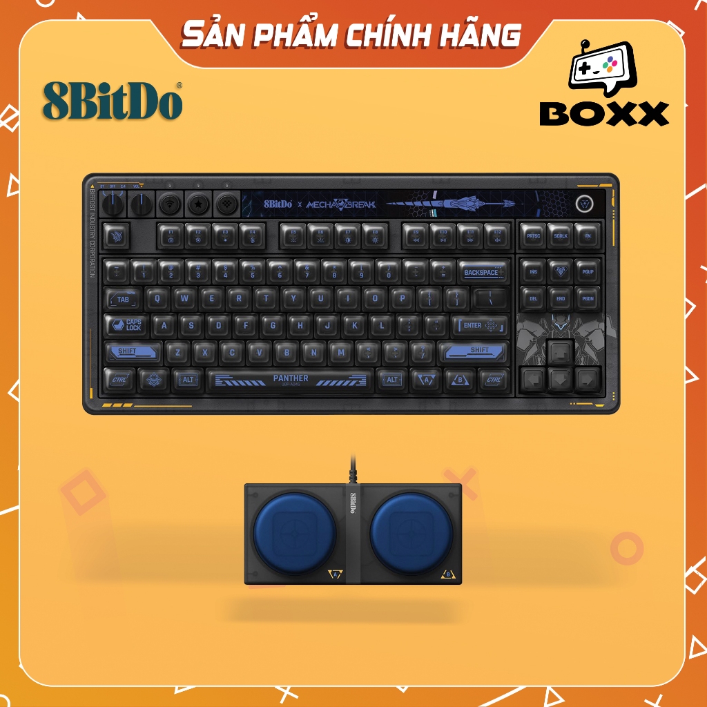 Bàn Phím Cơ 8BitDo Mecha BREAK có LED RGB, Bluetooth/2.4G/USB-C, Hot Swap, Aluminum Plate