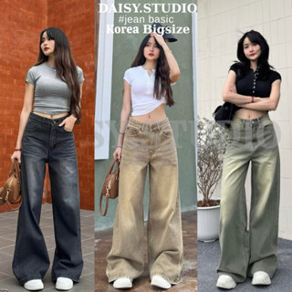 Quần Jean Nữ Ống Suông Rộng Wash Smoke Màu GRIND PRESET Lưng Cao Có BIGSIZE,Quần Bò Nữ Ống Rộng Phong Cách Retro 2025