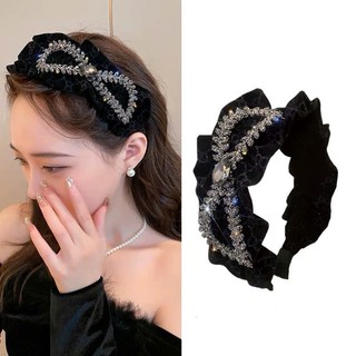  Băng Đô  Bờm Nhung Cài Tóc Đá Nơ Cao Cấp Sang Trọng Thời Trang Điệu Đà Cho Nữ K47 