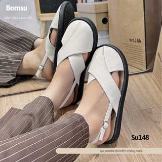   deal mở bán - 79k  Dép sục sandal Su148 quai da mềm phom xinh êm chân chống nước - Dép sandal nữ dây đan 