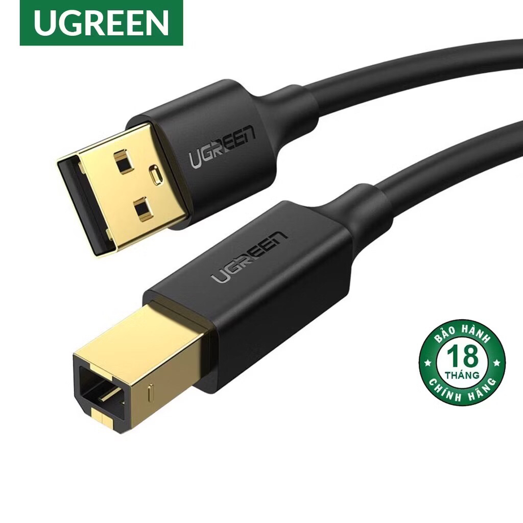 Cáp máy in cổng USB 5M Ugreen chân vàng cao cấp