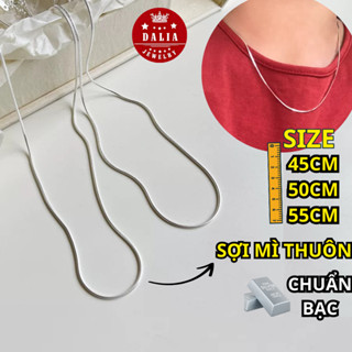 Dây chuyền bạc nữ mì thuôn trendy DaLiA Jewelry vòng cổ bạc nam mảnh dài 45cm 50cm 55cm dây chuyền sợi nhuyễn mã DL16