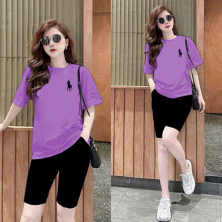  BỘ THUN NỮ QUẦN NGỐ  ÁO PHOM RỘNG HOẠ TIẾT THÊU NGỰA 