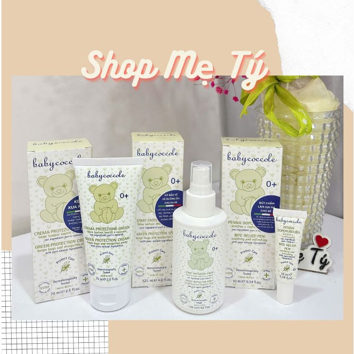 Kem xua muỗi/ Xịt xua muỗi chiết xuất tía tô đất Babycoccole/ Bút chấm vết muỗi đốt cho bé 0m+ (Baby coccole)