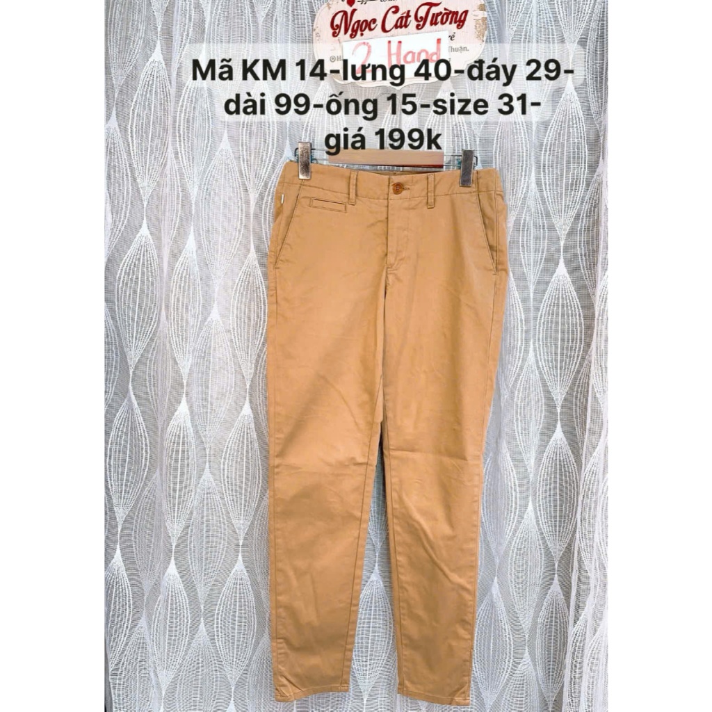 Quần kaki nam, quần vải nam, jeans nam 2hand SIZE basic hiệu xịn xò - secondhand (2hand) Ngọc Cát Tư
