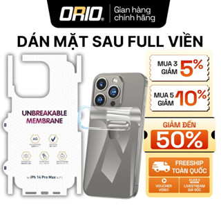   Tặng Bộ Vệ Sinh  Miếng Dán Mặt Lưng ORIO Full Viền iPhone PPF  Chống Vân Tay Chống Trầy Xước Va Đập 