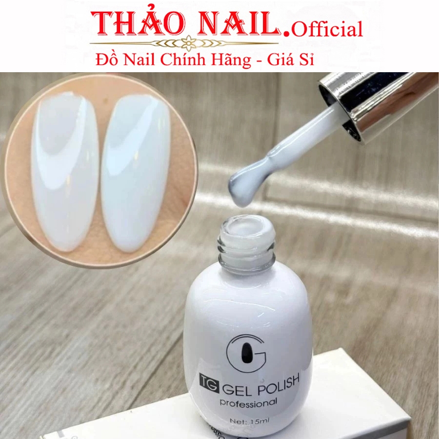 Sơn gel thạch Gạo Đục TG cao cấp cọ tròn chai 15ml, mắt mèo TG, Đỏ TG Chính Hãng