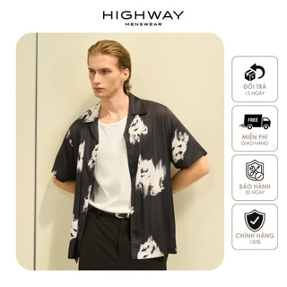 Áo cuban Polyester pha Spandex họa tiết mềm mát chống nhăn Highway (Menswear) Stigma