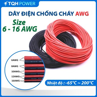    1 mét   Dây Điện Chống Cháy AWG – Size 6 8 10 12 16 – Vỏ Silicon Dây Điện Chịu Nhiệt Cao 