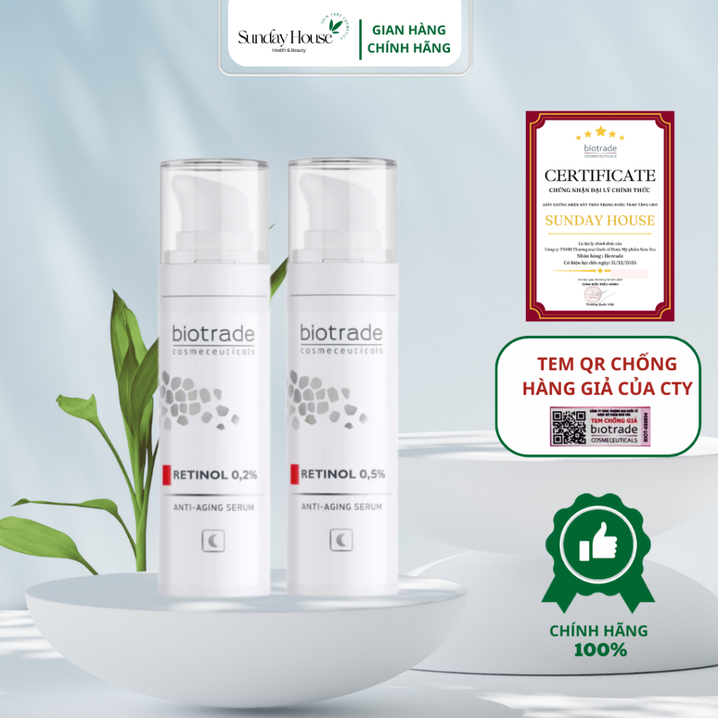 Tinh chất Retinol hỗ trợ trẻ hóa căng bóng dành Biotrade Anti-Aging Retinol 30ml
