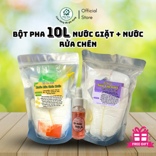 [COMBO] Bột Pha 10L Nước Giặt + 10L Nước Rửa Chén (kèm quà tặng)