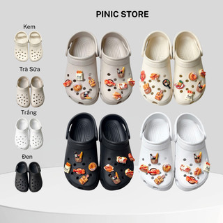  Dép Đúc Quai Hậu Cao Su Êm Chân Không Thấm Nước Dễ Vệ Sinh Charm Xinh Hỗ Trợ Đổi Size PINIC STORE 