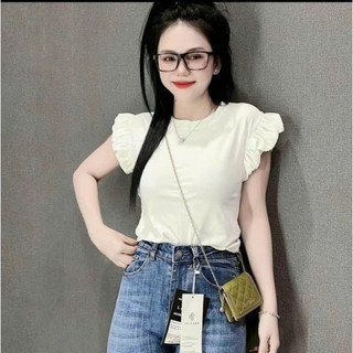 [Siêu Hot] Áo Thun Dáng Ôm Nữ Tay Hến Phối Bèo Chất Thun Mềm Mịn Mát Dễ Phối Đồ Mặc Đi Chơi Hàg Ngày