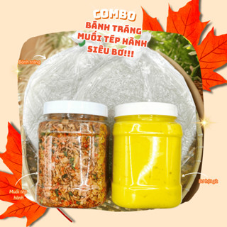 Combo SIÊU BƠ 500g bánh tráng phơi sương mềm dẻo + 500g bơ béo + 400g muối tép hành cay