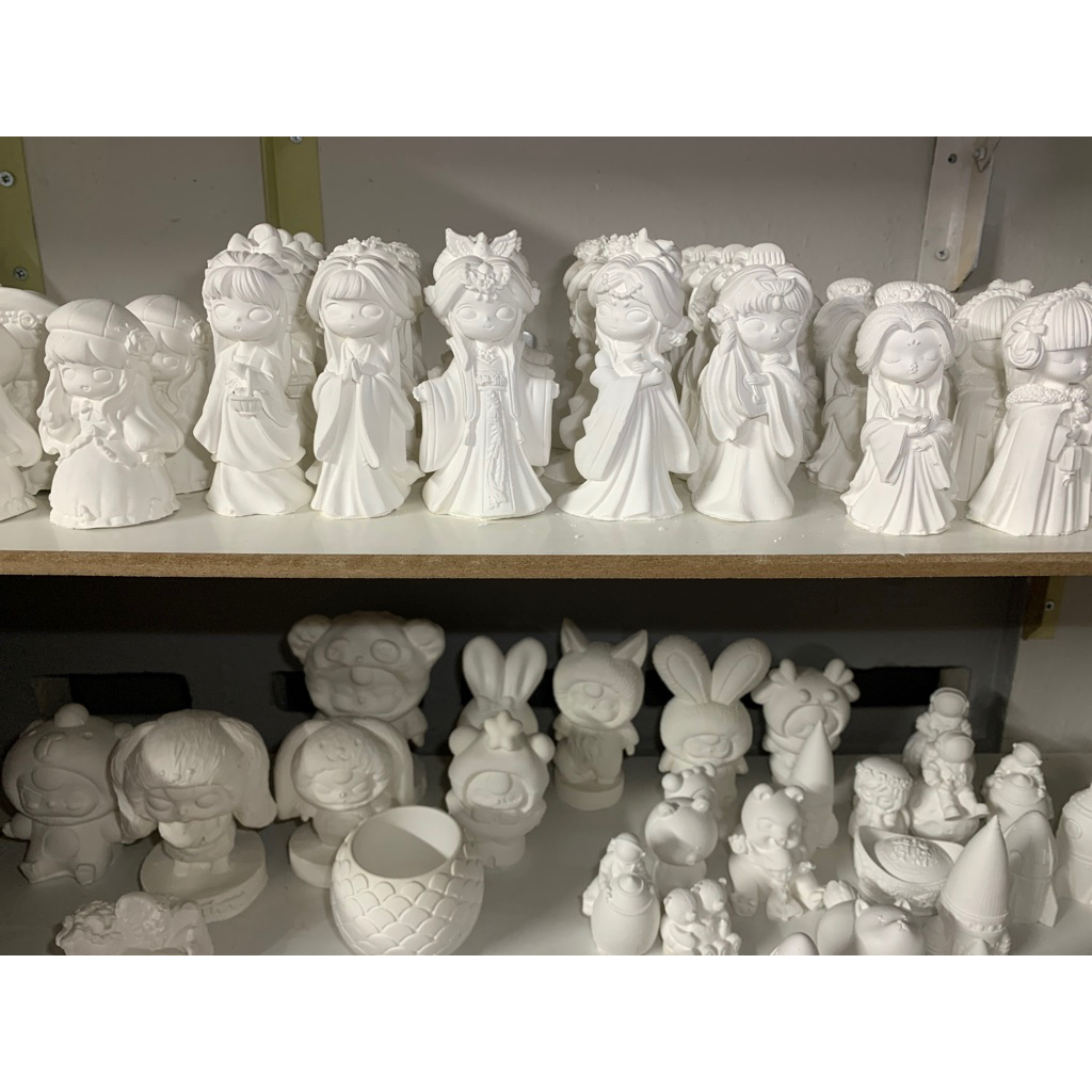 Combo 50-100 tượng thạch cao, tượng tô màu size 4-11cm, tượng đẹp trắng tinh, bóng mịn không bị vụn bột.