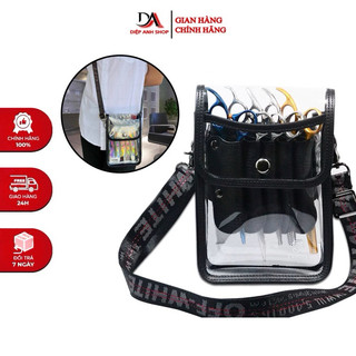 Túi đựng kéo trong suốt cao cấp cho thợ 10 cây, đựng kéo, tông, lược