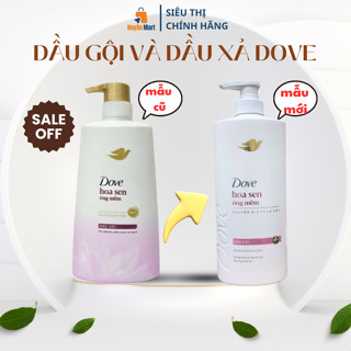 Dầu gội, Dầu xả DOVE hoa sen Nhật óng mềm tự nhiên 610g - Huy An Mart