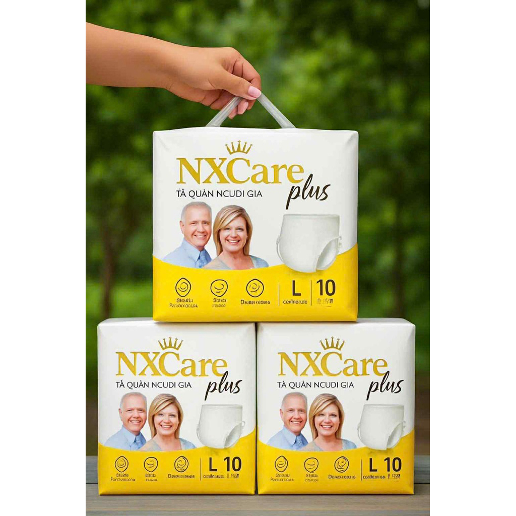 10 Miếng Bỉm người già cao cấp NX CARE size M-XL thấm hút tốt