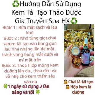 (1 kem + 1 Serum)COMBO TÁI TẠO THẢO DƯỢC GIA TRUYỀN SPA HX