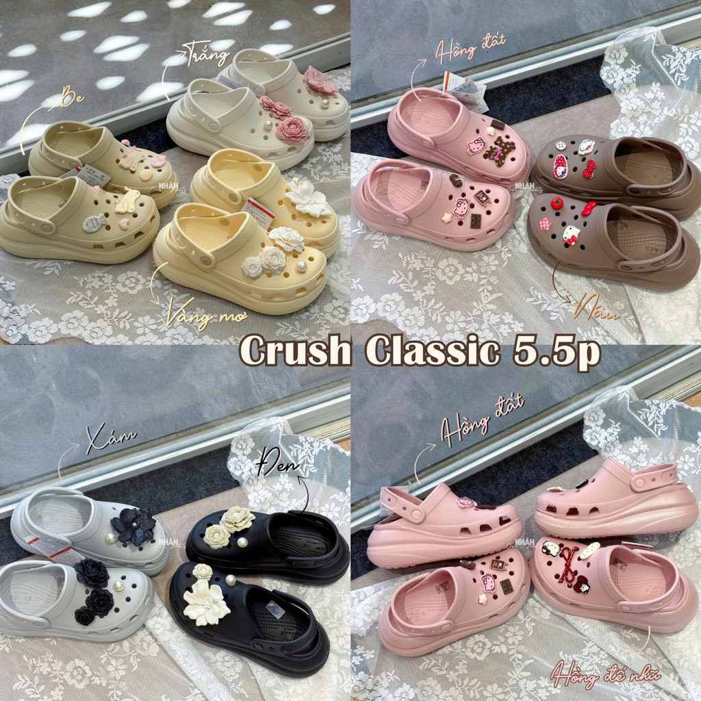 Dép sục Cross Crush đế cao tặng kèm Charm
