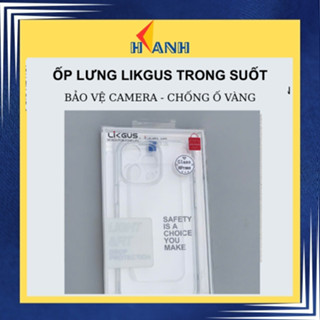 Ốp Lưng Trong Suốt Likgus Bảo Vệ Camera Chống Sốc Không Ố Vàng Cho IPhone 11 12 13 14 15 16 Series