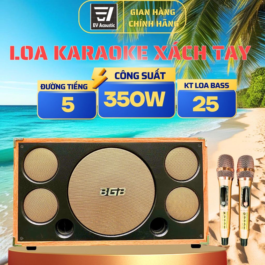  Loa Xách Tay Karaoke Ev-258 | Bass 25 | Công Suất 350W | 5 Đường Loa 3 Đường Tiếng | Thùng Gỗ | Bảo Hành 12 Tháng 