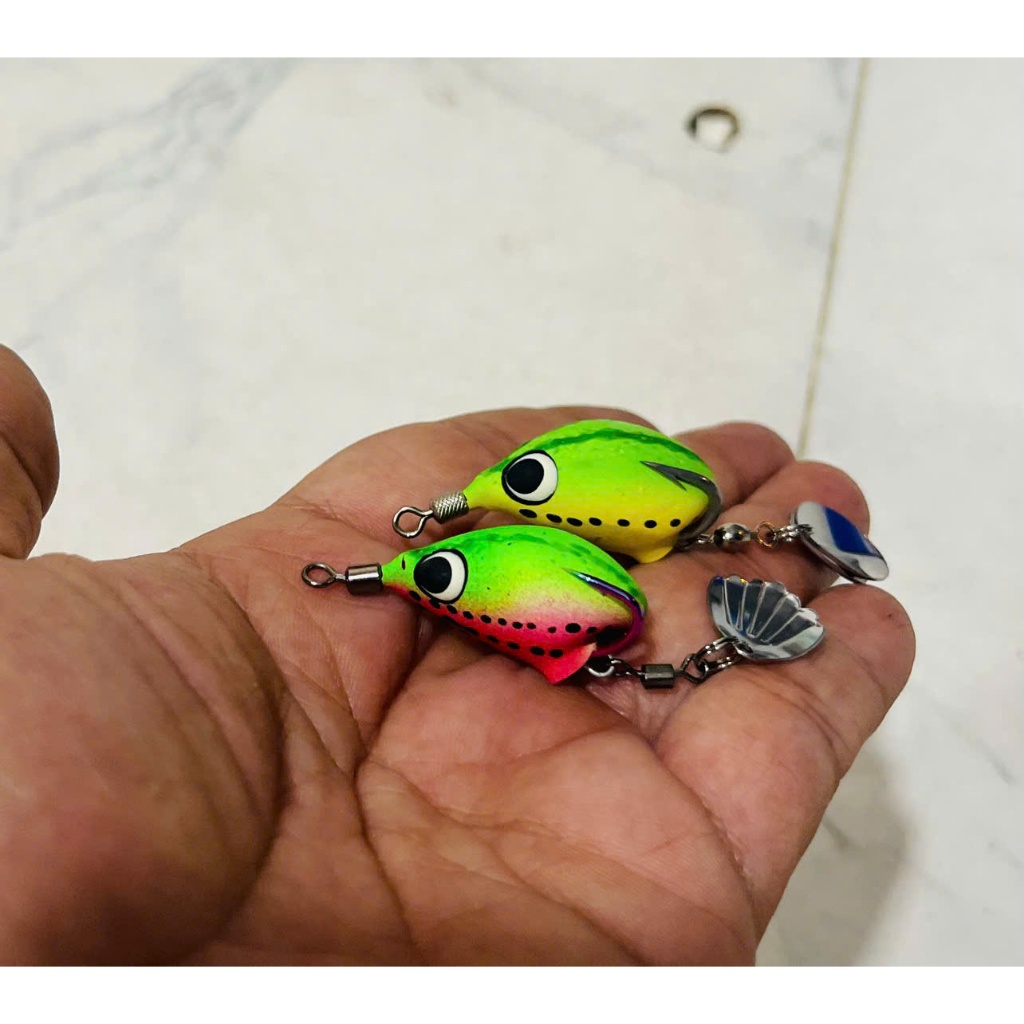 Nhái hơi Chado H1 Dưa Hấu 3cm chì đúc 6.5g action nổi lửng