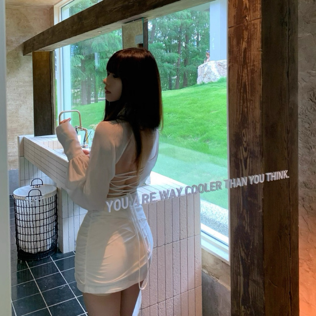 Đầm sơ mi nữ tay phồng hở lưng TABISHOP Váy sexy màu trắng mặc đi dự tiệc đi chơi dạo sang chảnh(203) | BigBuy360 - bigbuy360.vn