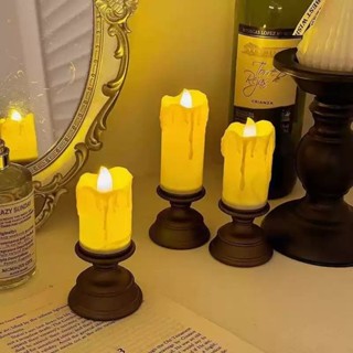  Nến Led Điện Tử Cổ Điển Chân Đèn Phong Cách Châu Âu Decor Sự Kiện Nhà Cửa Sang Trọng 