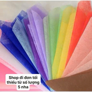 Giấy MẾCH LỤA gói hoa, ( mếch trơn) làm oản tài lộc khổ 60*60cm đủ màu