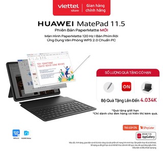  Máy tính bảng HUAWEI MatePad 11.5" New Chính hãng | Màn Hình PaperMatte 120 Hz | HUAWEI Notes | Bàn Phím Rời 